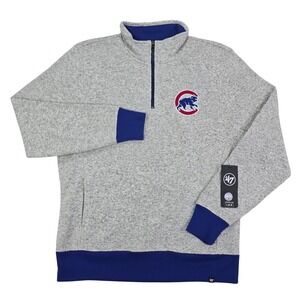 '47 Chicago Cubs Kodiak 1/4 Zip Pullover Mens XL Gray Blue MLB Fleece Sweater